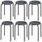 Set of 6 Stackable Multifunctional Daisy Design Backless Round Metal Stool Set